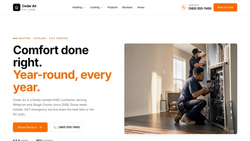 HVAC Designer Flexible demo website thumbnail
