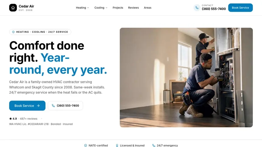 HVAC Editorial Bold demo website thumbnail