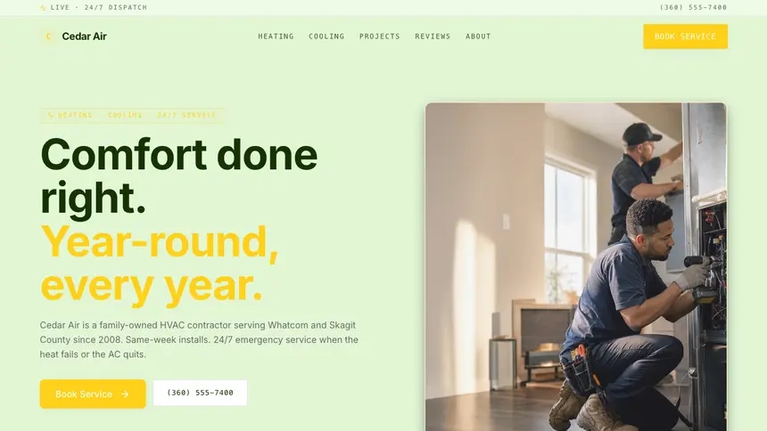 HVAC Bright Finance demo website thumbnail