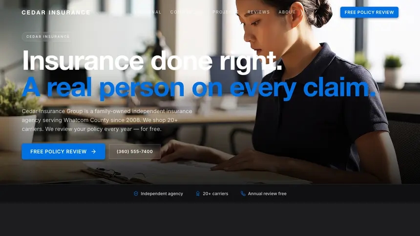 Insurance Minimal Premium demo website thumbnail