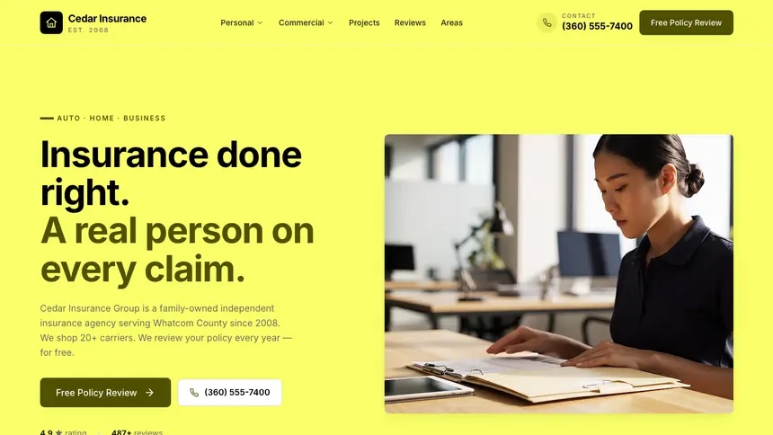 Insurance Data Clarity demo website thumbnail