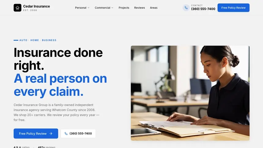 Insurance Calm Professional demo website thumbnail