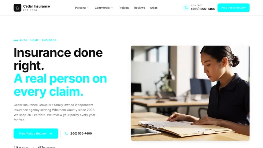 Insurance Modular Clean demo website thumbnail