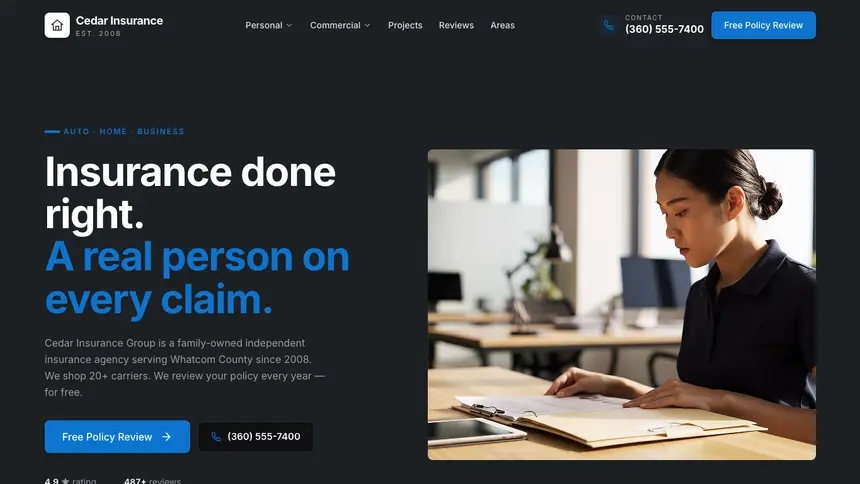 Insurance Friendly App demo website thumbnail