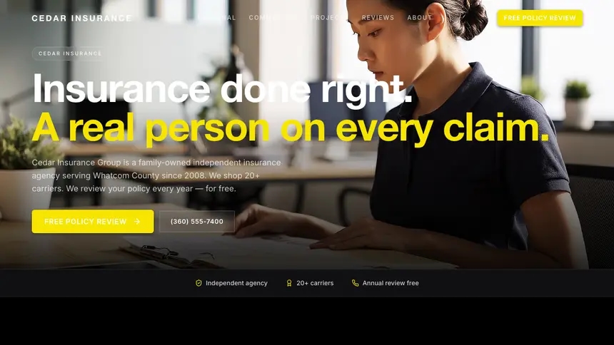 Insurance Bold Performance demo website thumbnail