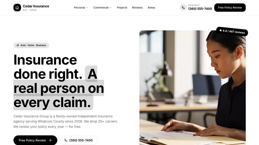 Insurance Playful Creative demo website thumbnail