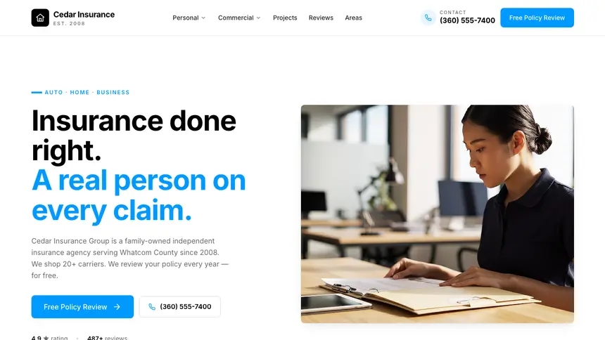 Insurance Motion Forward demo website thumbnail