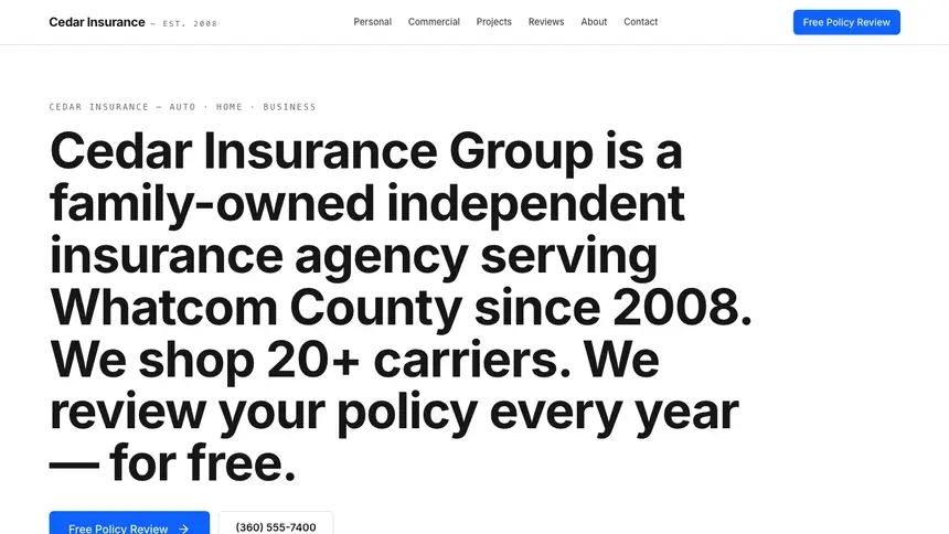 Insurance Enterprise Classic demo website thumbnail