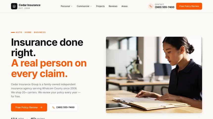 Insurance Approachable Support demo website thumbnail