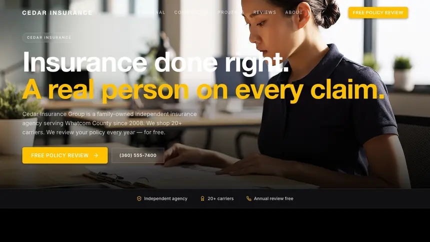 Insurance High Impact demo website thumbnail