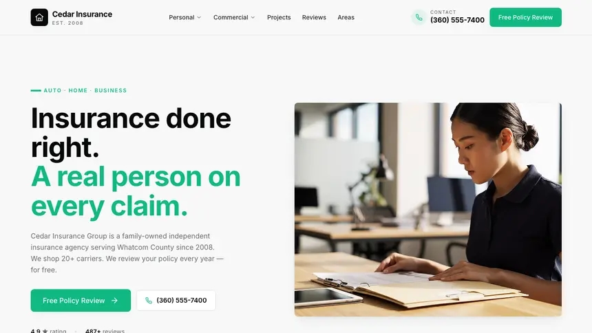 Insurance Sleek Minimal demo website thumbnail