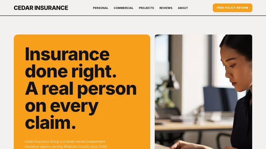 Insurance Confident Brand demo website thumbnail