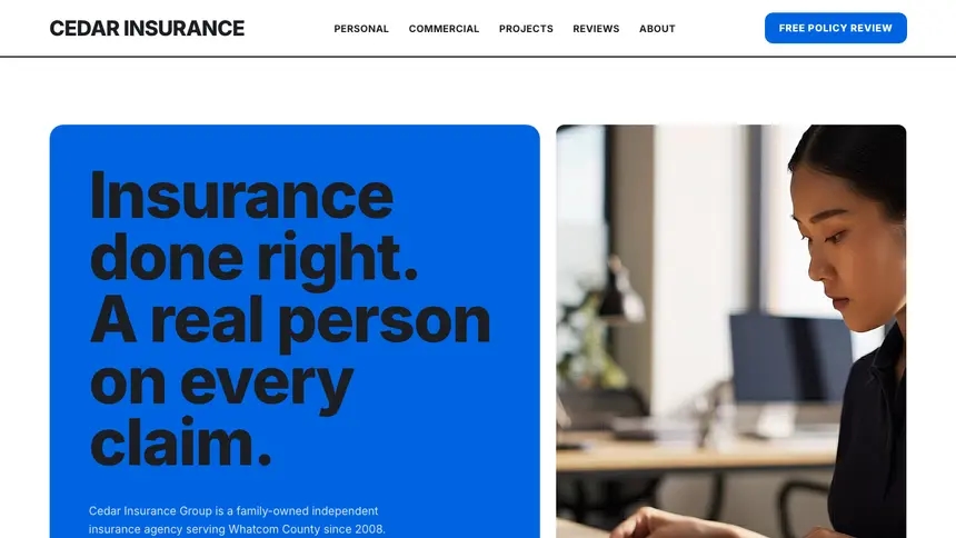 Insurance Open Social demo website thumbnail