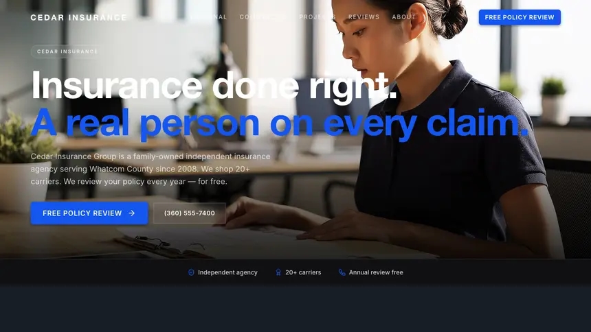 Insurance Compact Modern demo website thumbnail