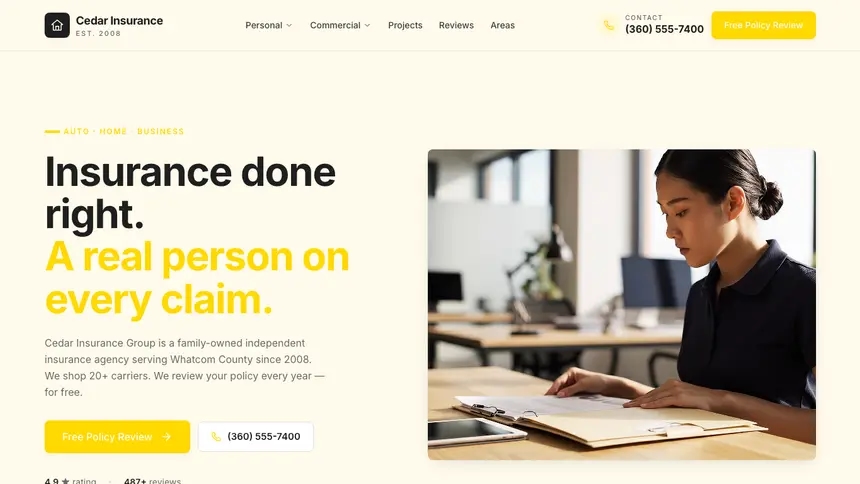 Insurance Refined Tech demo website thumbnail