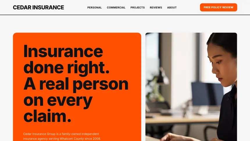 Insurance Bold Motion demo website thumbnail