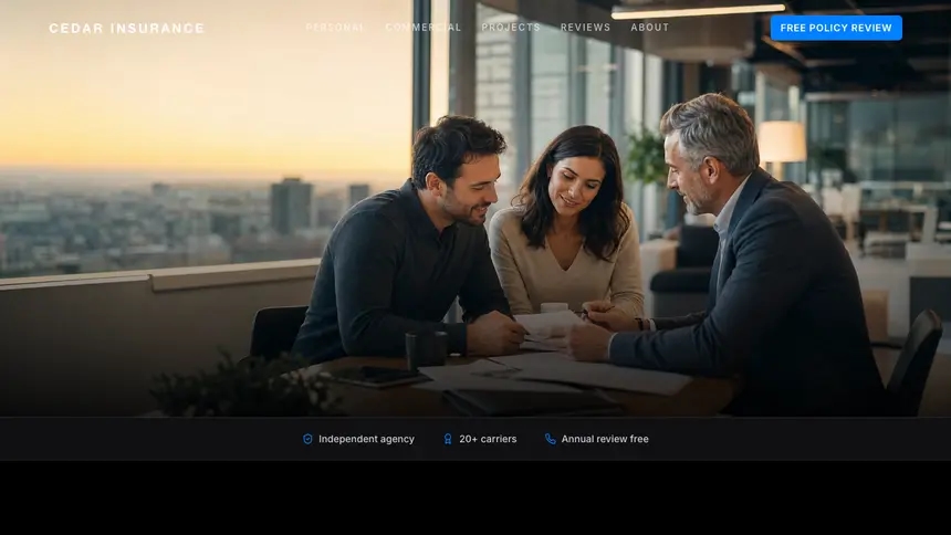 Insurance Sharp Tech demo website thumbnail