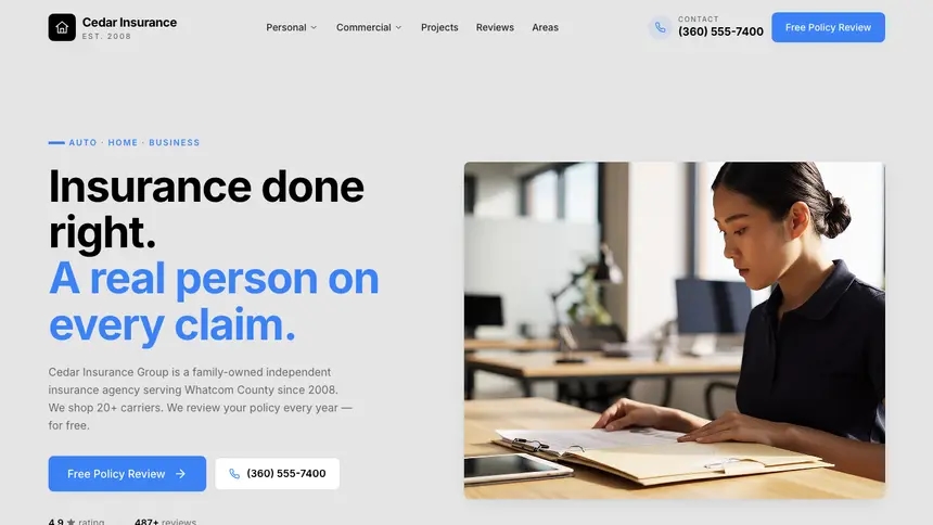 Insurance Friendly Minimal demo website thumbnail