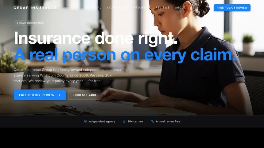 Insurance Dynamic Bold demo website thumbnail