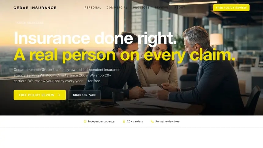 Insurance Modern European demo website thumbnail