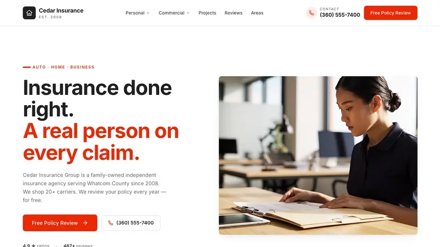 Insurance Technical Clean demo website thumbnail