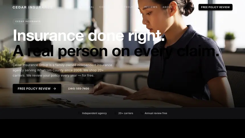 Insurance High Contrast demo website thumbnail