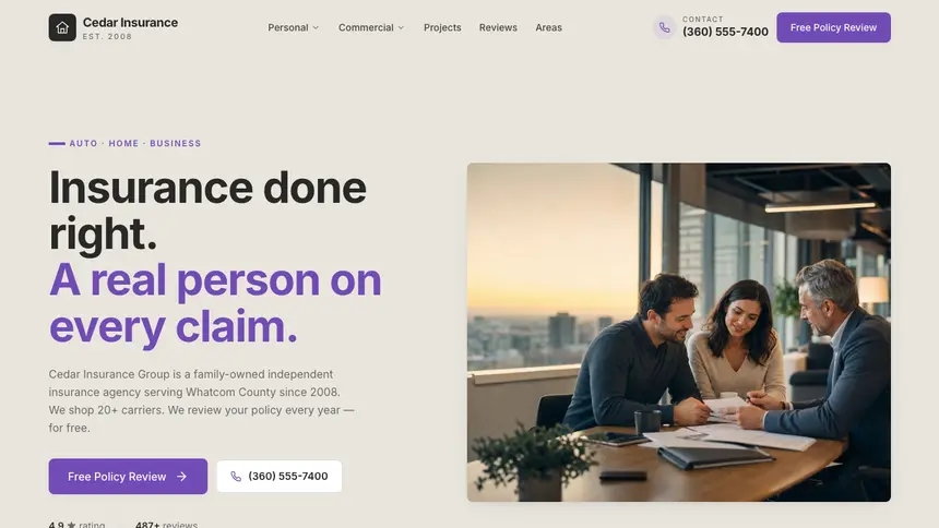 Insurance Sleek Premium demo website thumbnail
