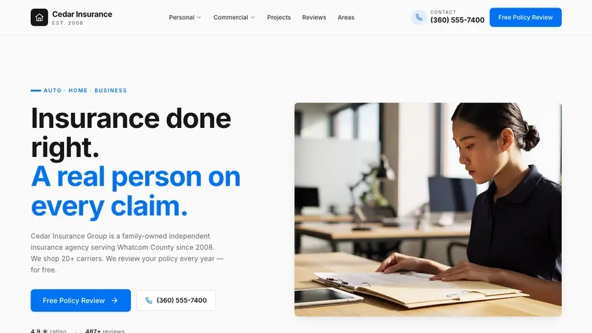 Insurance Monochrome Modern demo website thumbnail