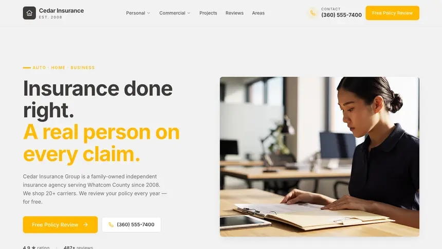 Insurance Energetic Tech demo website thumbnail