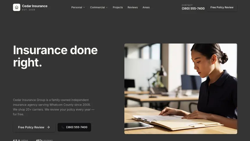 Insurance Fast Utility demo website thumbnail