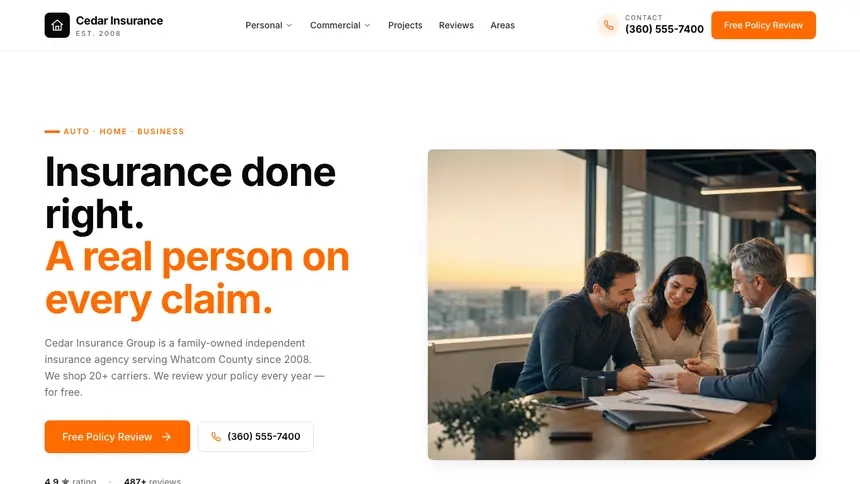 Insurance Designer Flexible demo website thumbnail
