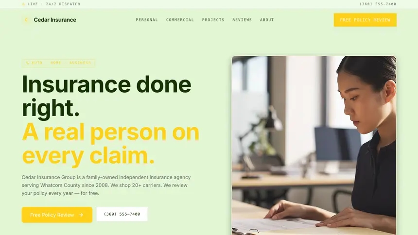 Insurance Bright Finance demo website thumbnail