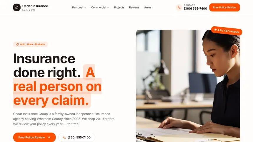 Insurance Connected Workflow demo website thumbnail
