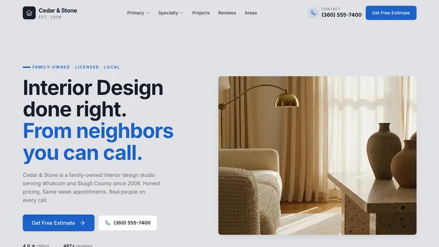 Interior Design Structured Grid demo website thumbnail
