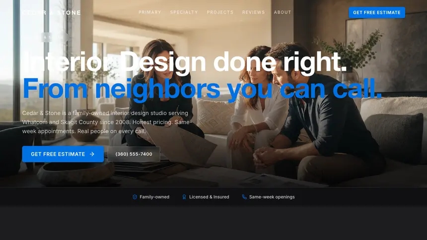 Interior Design Minimal Premium demo website thumbnail