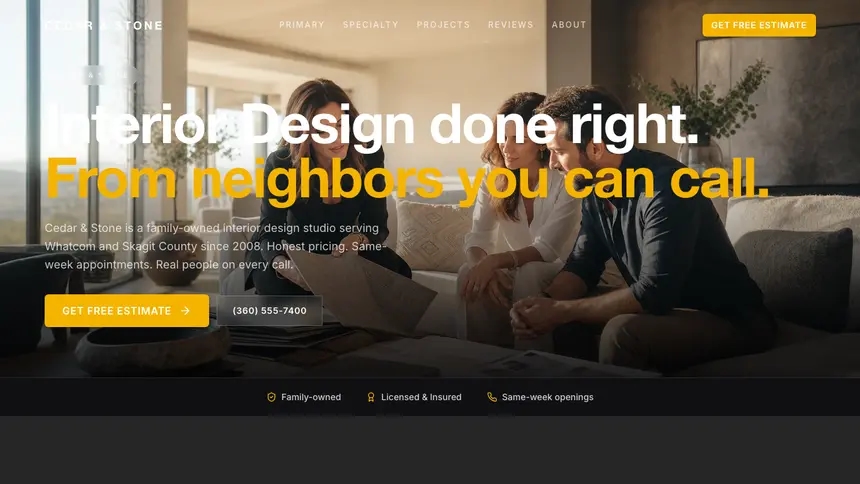 Interior Design Performance Accent demo website thumbnail