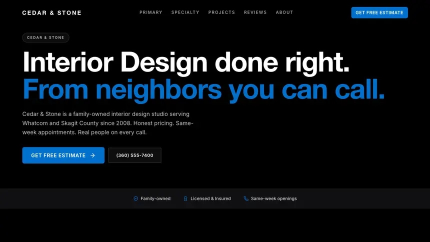 Interior Design Luxury Statement demo website thumbnail
