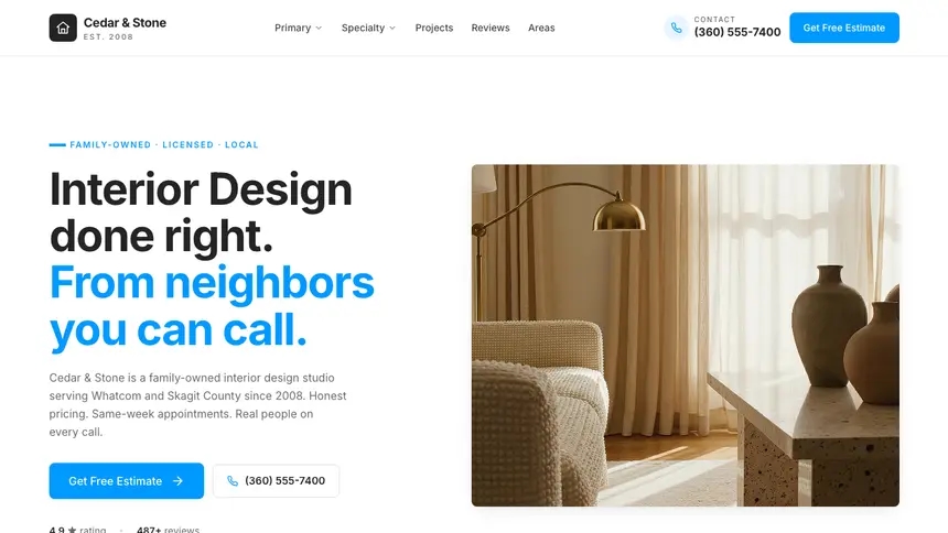 Interior Design Clean Scheduler demo website thumbnail