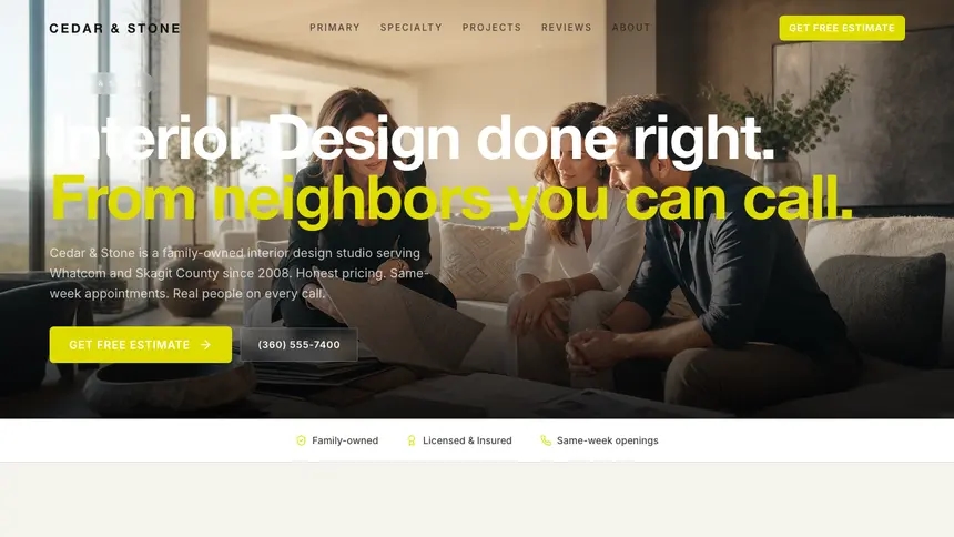 Interior Design Soft Editorial demo website thumbnail