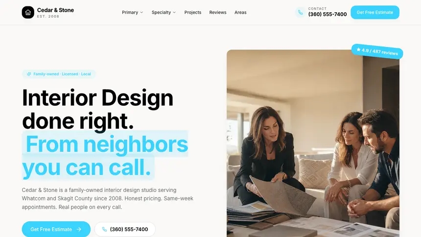 Interior Design Crafted Neutral demo website thumbnail