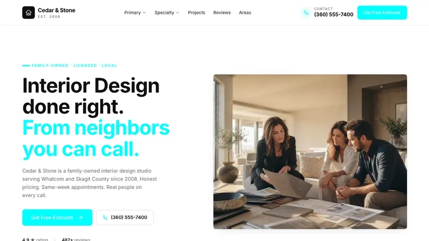 Interior Design Modular Clean demo website thumbnail
