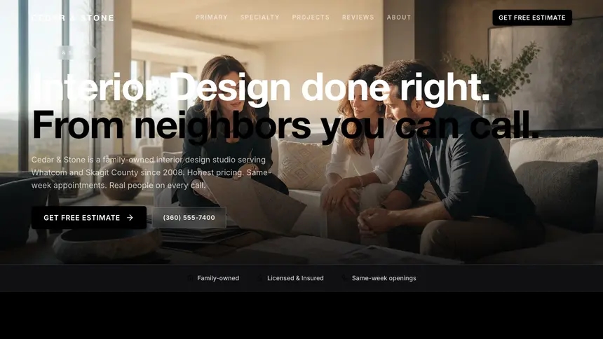Interior Design Expressive Modern demo website thumbnail