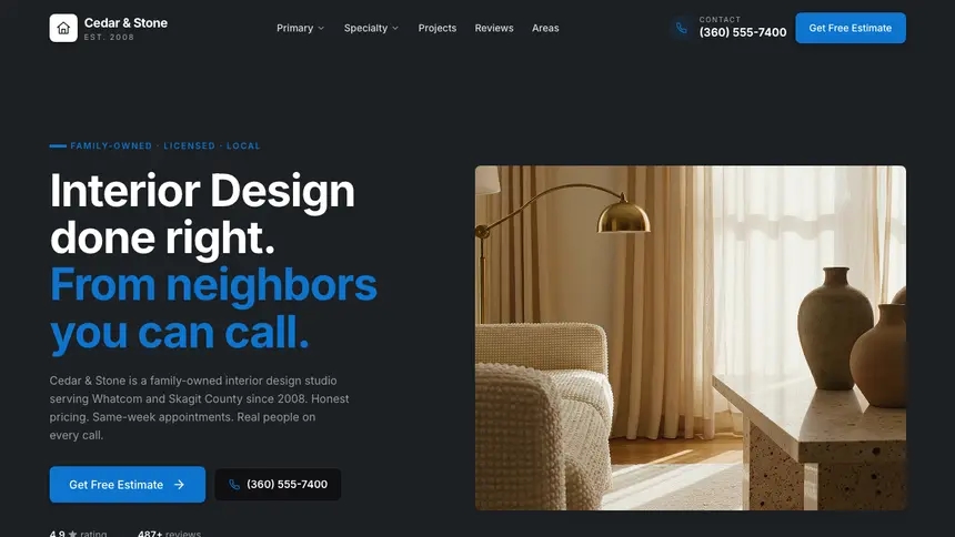 Interior Design Friendly App demo website thumbnail