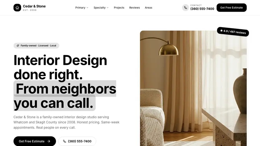 Interior Design Playful Creative demo website thumbnail