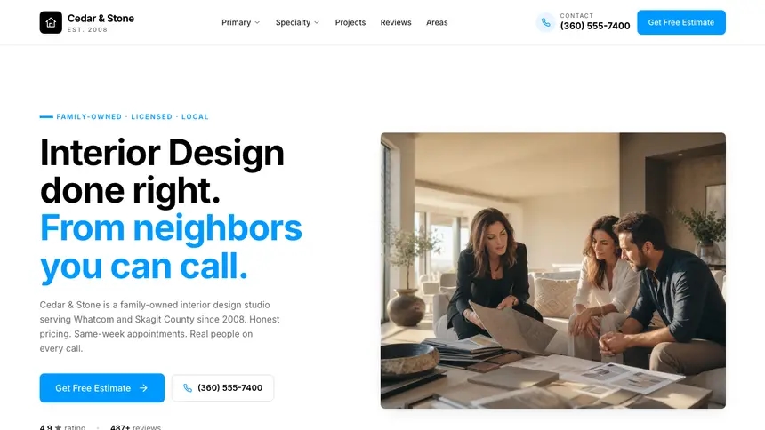 Interior Design Motion Forward demo website thumbnail