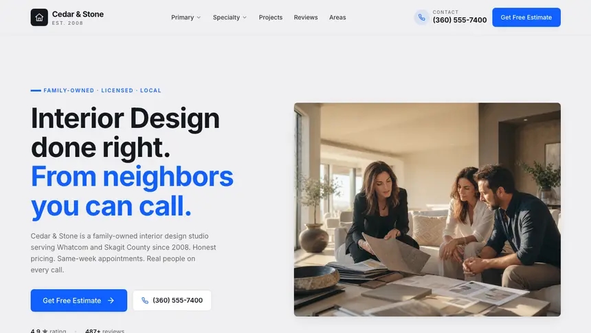 Interior Design Technical Trust demo website thumbnail