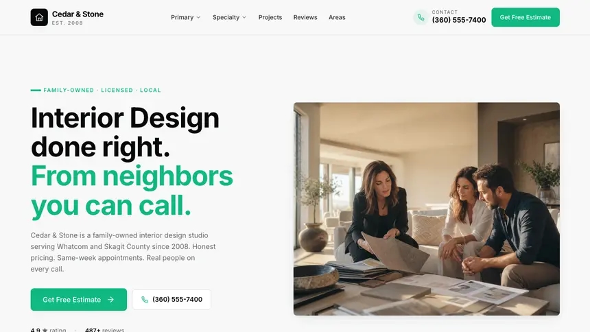Interior Design Sleek Minimal demo website thumbnail