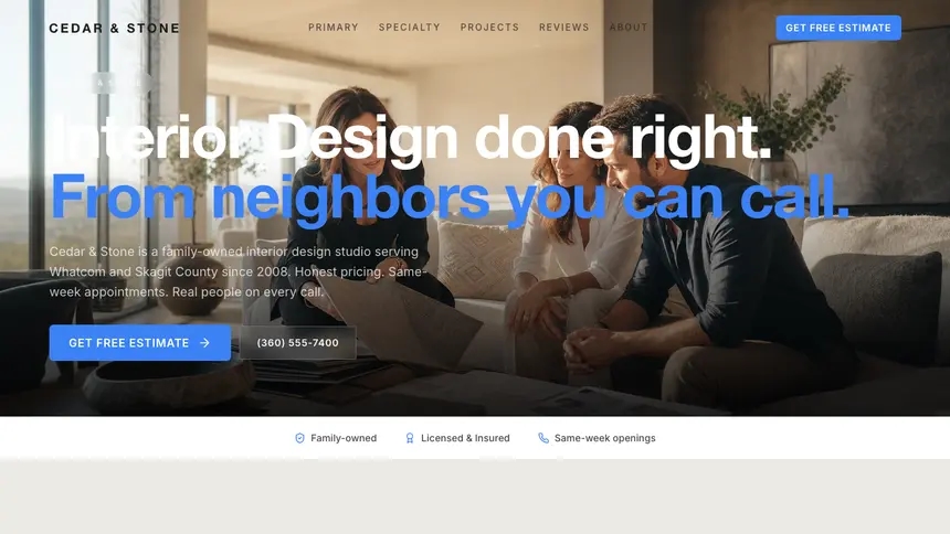 Interior Design Soft Inviting demo website thumbnail