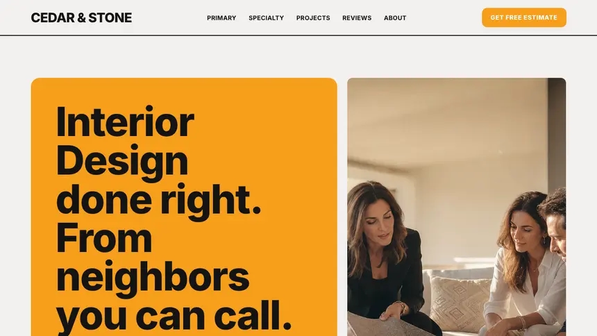 Interior Design Confident Brand demo website thumbnail