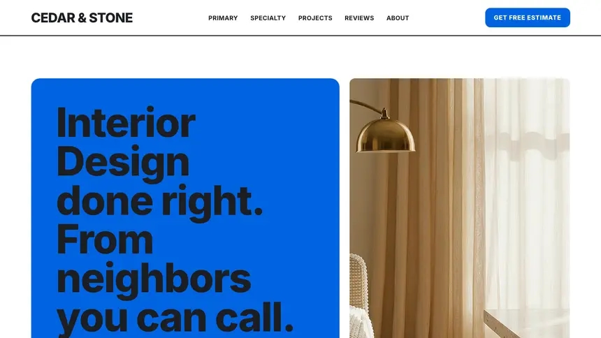 Interior Design Open Social demo website thumbnail